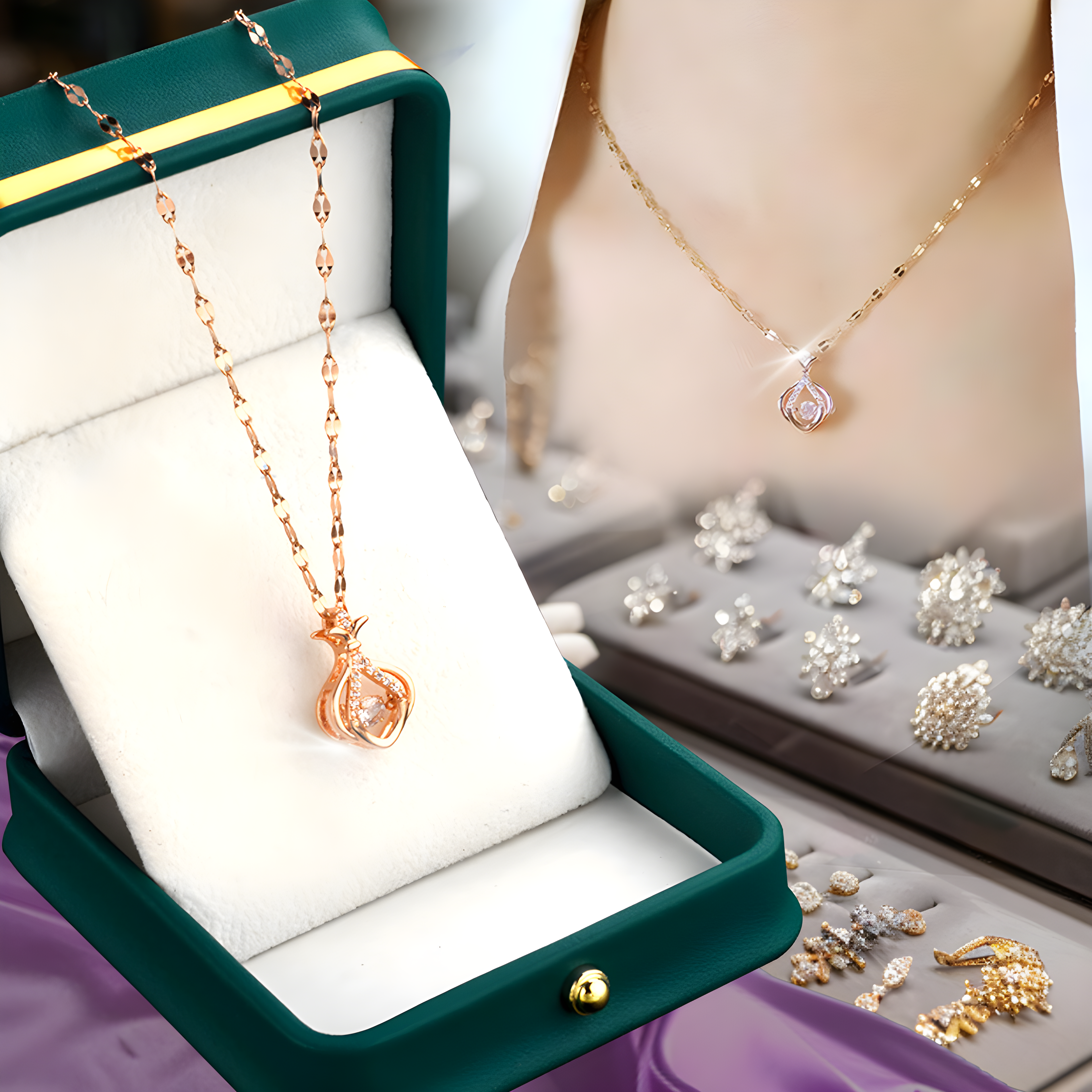 Collar de cristal elegante